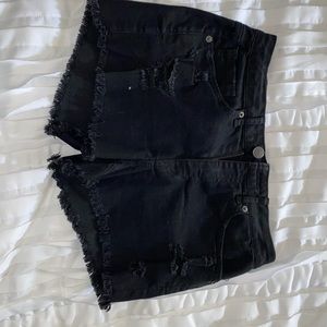 Black Jean Shorts